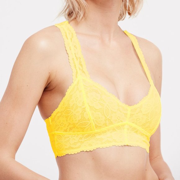 Free People Other - NWT Free People Galloon Lace Racerback Bra /Yellow